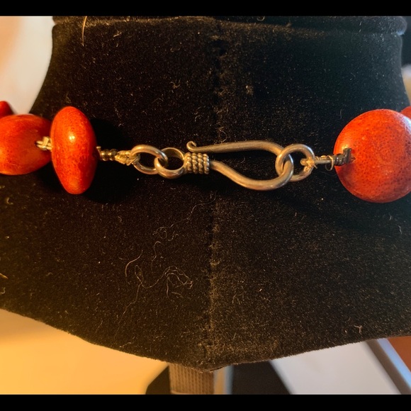 Handmade Red Coral necklace - Picture 2 of 2